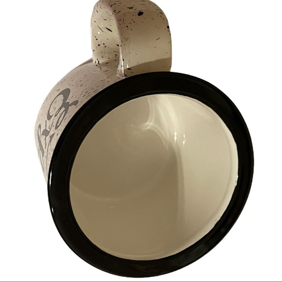 “EXPLORE” pottery mug white w/black speckle - Picture 3 of 4